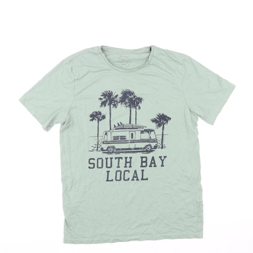 JACK & JONES Mens Green Cotton T-Shirt Size M Crew Neck - South Bay Local