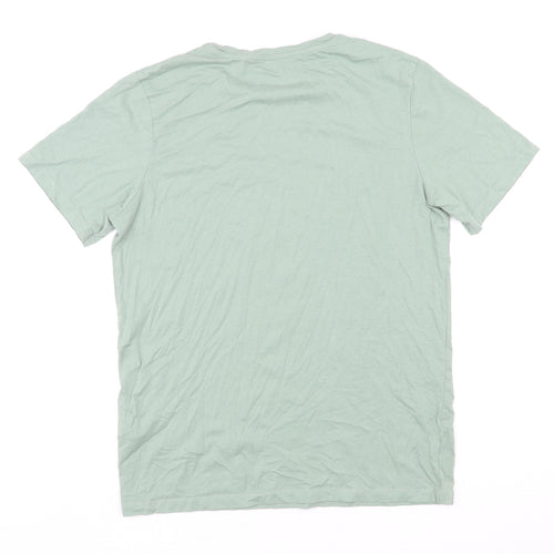 JACK & JONES Mens Green Cotton T-Shirt Size M Crew Neck - South Bay Local