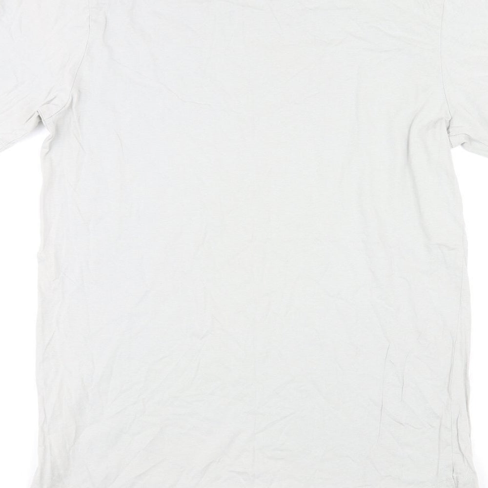 Zara Mens Grey Cotton T-Shirt Size XL Crew Neck