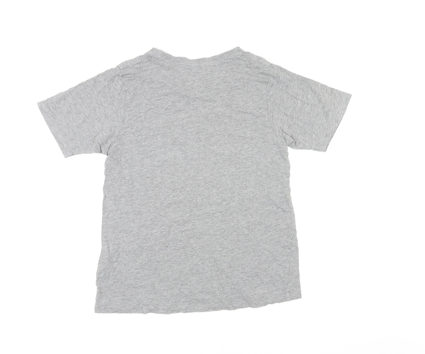 Huffer Womens Grey Cotton Basic T-Shirt Size 8 Round Neck