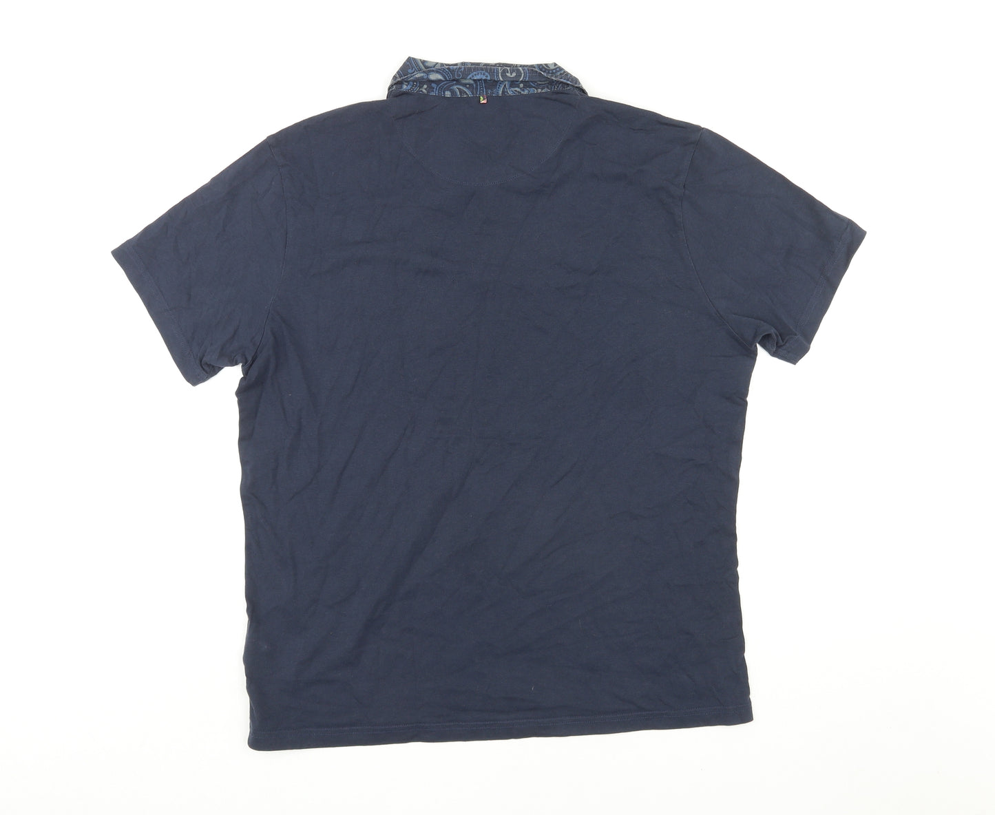 Pretty Green Mens Blue Cotton Polo Size L Collared