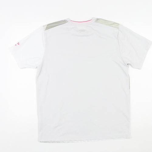 Umbro Womens Multicoloured Colourblock Polyester Basic T-Shirt Size L Round Neck Pullover