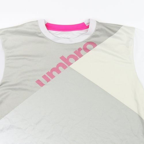 Umbro Womens Multicoloured Colourblock Polyester Basic T-Shirt Size L Round Neck Pullover