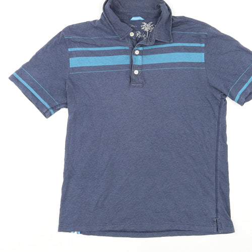 Gap Mens Blue Cotton Polo Size L Collared Pullover