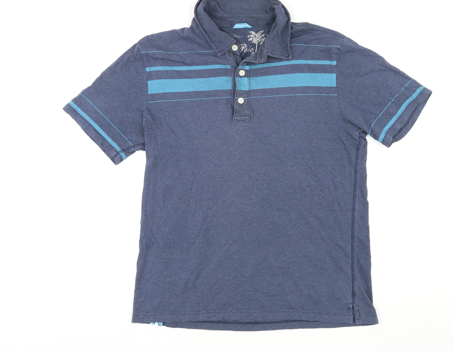 Gap Mens Blue Cotton Polo Size L Collared Pullover