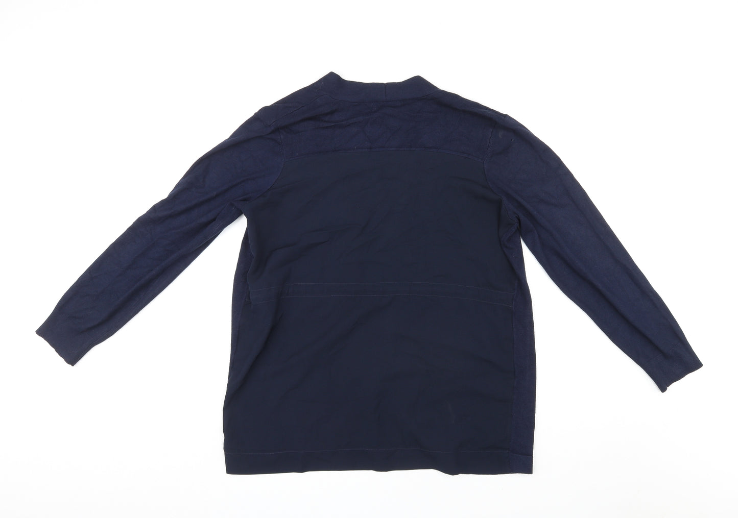 Retrology Womens Blue V-Neck Rayon Cardigan Jumper Size L