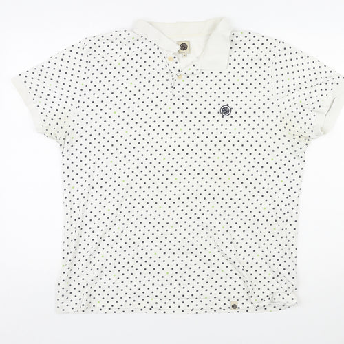 Pretty Green Mens Multicoloured Polka Dot Cotton Polo Size XL Collared Pullover