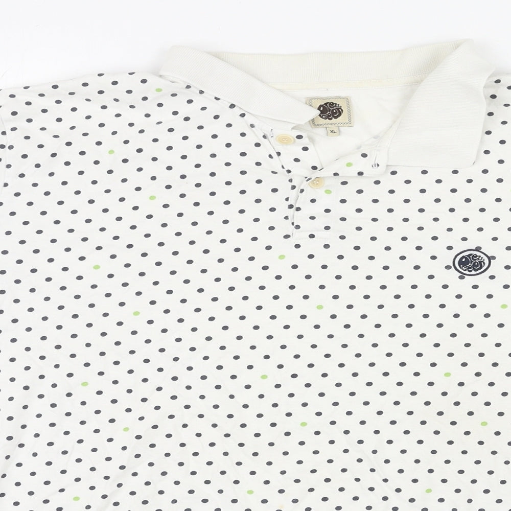 Pretty Green Mens Multicoloured Polka Dot Cotton Polo Size XL Collared Pullover