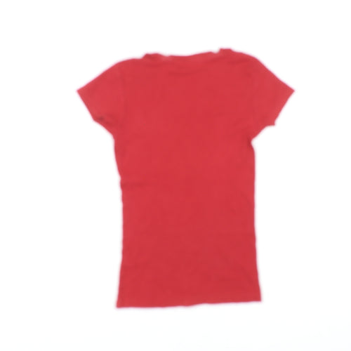 Zuiki Womens Red Cotton Basic T-Shirt Size XS Round Neck