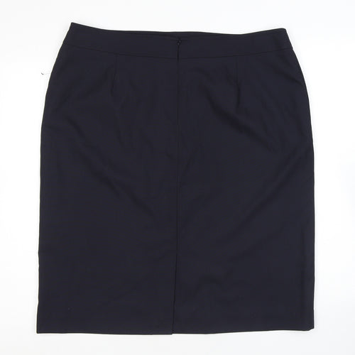 Brook Taverner Womens Black Polyester A-Line Skirt Size 18 Zip
