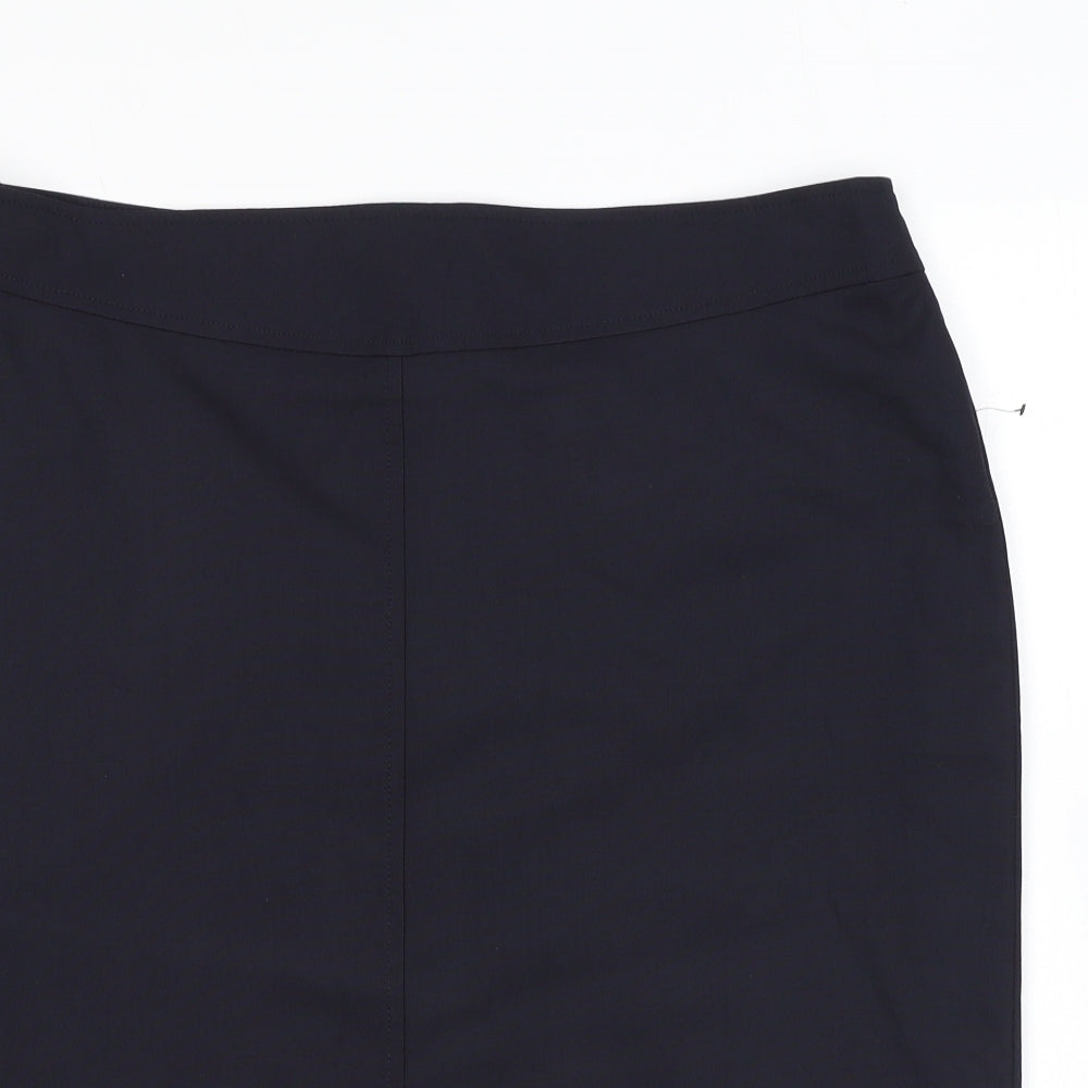 Brook Taverner Womens Black Polyester A-Line Skirt Size 18 Zip