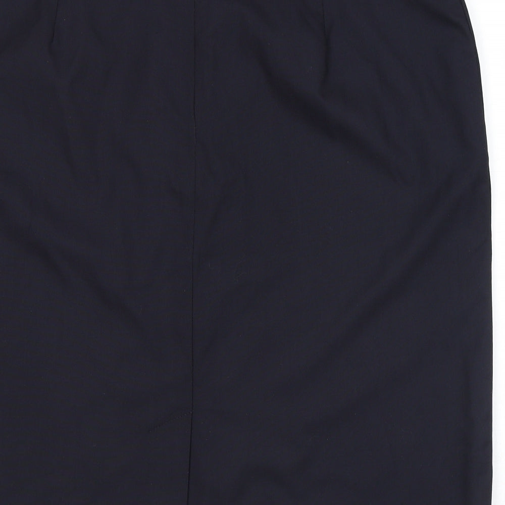 Brook Taverner Womens Black Polyester A-Line Skirt Size 18 Zip