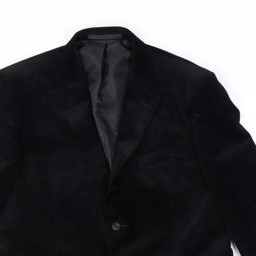 Marks and Spencer Mens Black Polyester Jacket Blazer Size 42 Regular