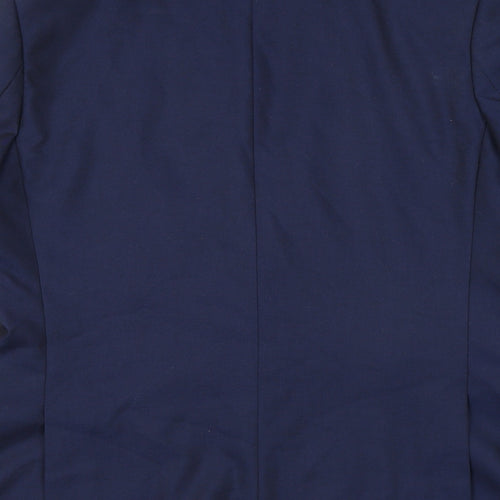 Topman Mens Blue Polyester Jacket Suit Jacket Size 42 Regular