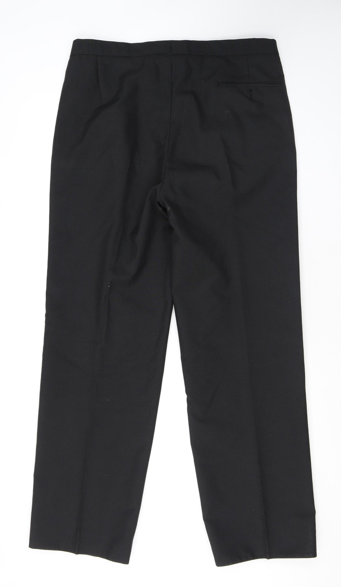 Executex Mens Black Polyester Trousers Size 36 in L31 in Regular Zip