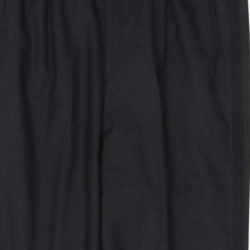 Executex Mens Black Polyester Trousers Size 36 in L31 in Regular Zip