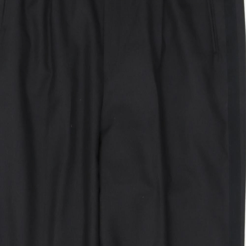 Executex Mens Black Polyester Trousers Size 36 in L31 in Regular Zip