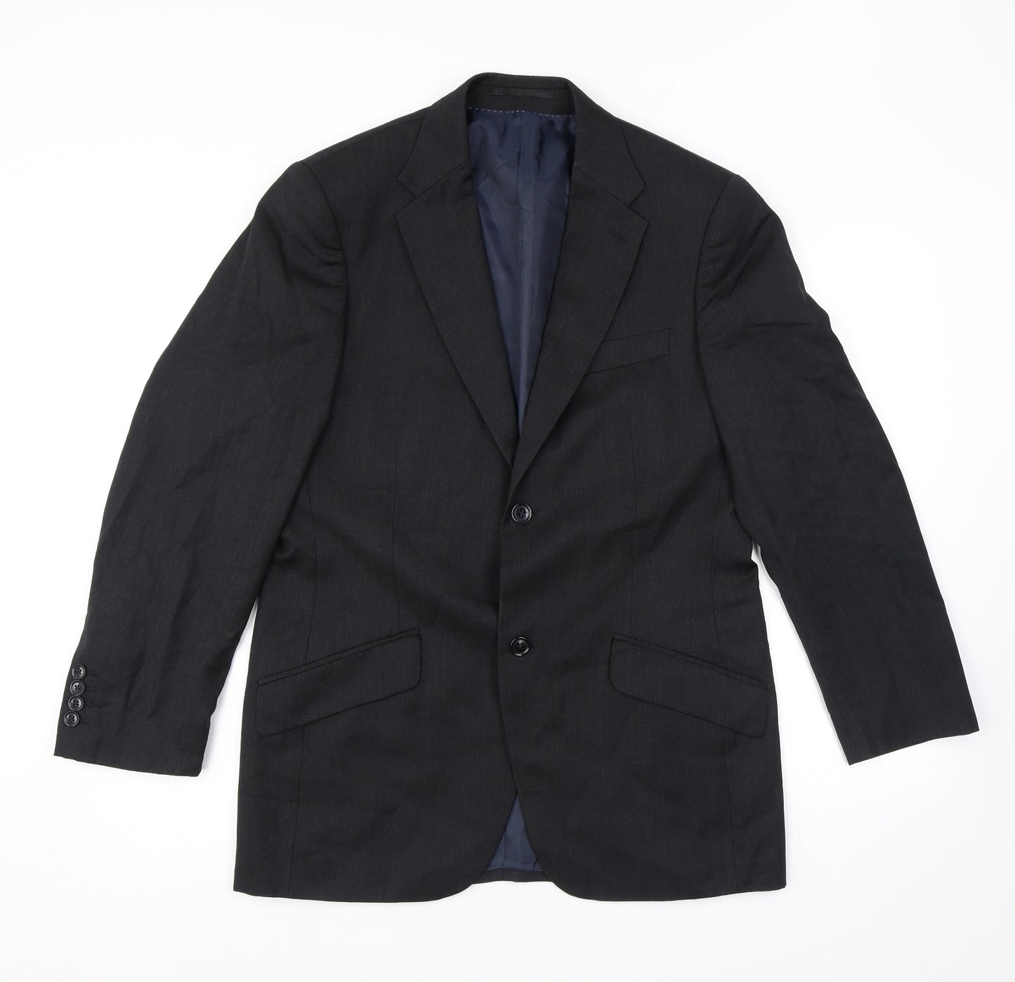 Moss Bros Mens Grey Wool Jacket Suit Jacket Size 38 Regular