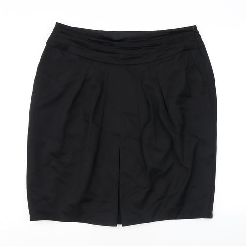 Coast Womens Black Wool A-Line Skirt Size 18 Zip