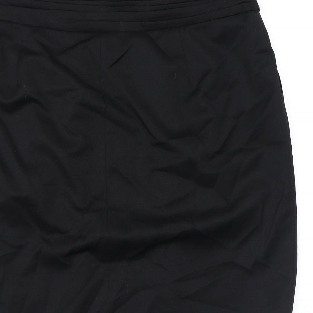 Coast Womens Black Wool A-Line Skirt Size 18 Zip