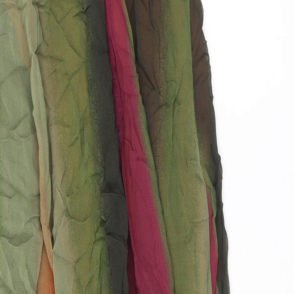 Zara Womens Multicoloured Polyester A-Line Size M V-Neck Zip