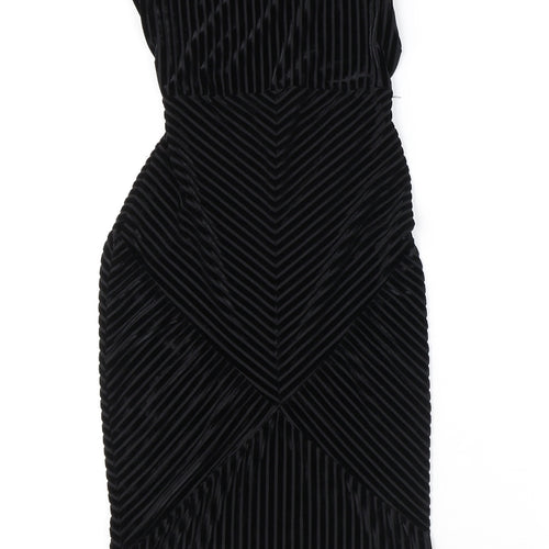 Missguided Womens Black Polyester Tank Dress Size 4 Square Neck Pullover - Open Back