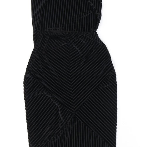 Missguided Womens Black Polyester Tank Dress Size 4 Square Neck Pullover - Open Back
