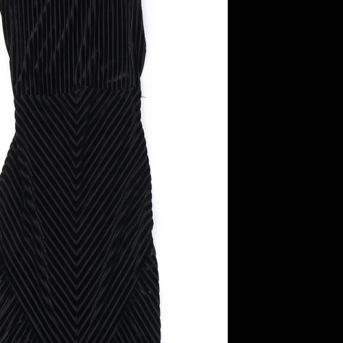 Missguided Womens Black Polyester Tank Dress Size 4 Square Neck Pullover - Open Back
