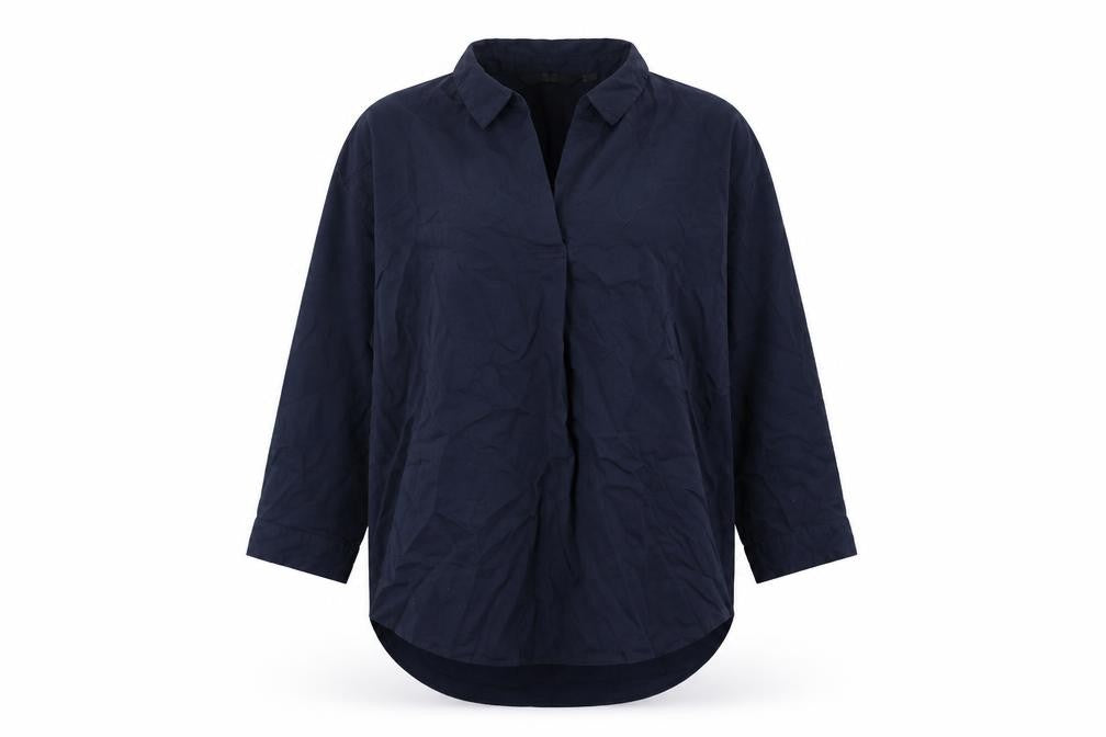 Uniqlo Womens Blue Viscose Basic Blouse Size XS Collared