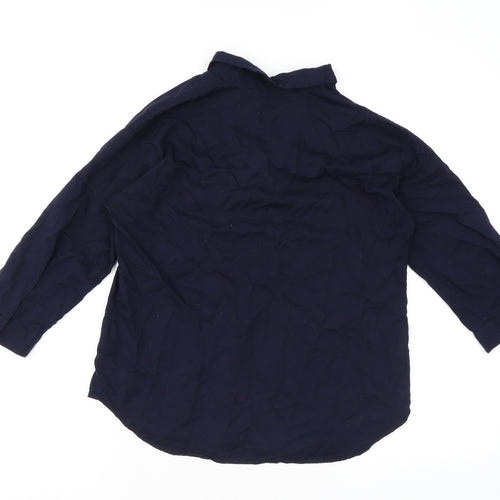 Uniqlo Womens Blue Viscose Basic Blouse Size XS Collared