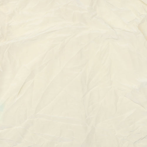 Art of Silk Womens Ivory Silk Basic Button-Up Size L Collared