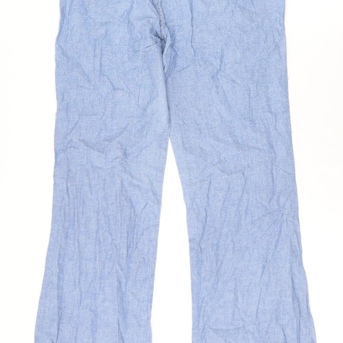 Sweet Poison Womens Blue Cotton Trousers Size M L29 in Regular Zip - Floral Pocket