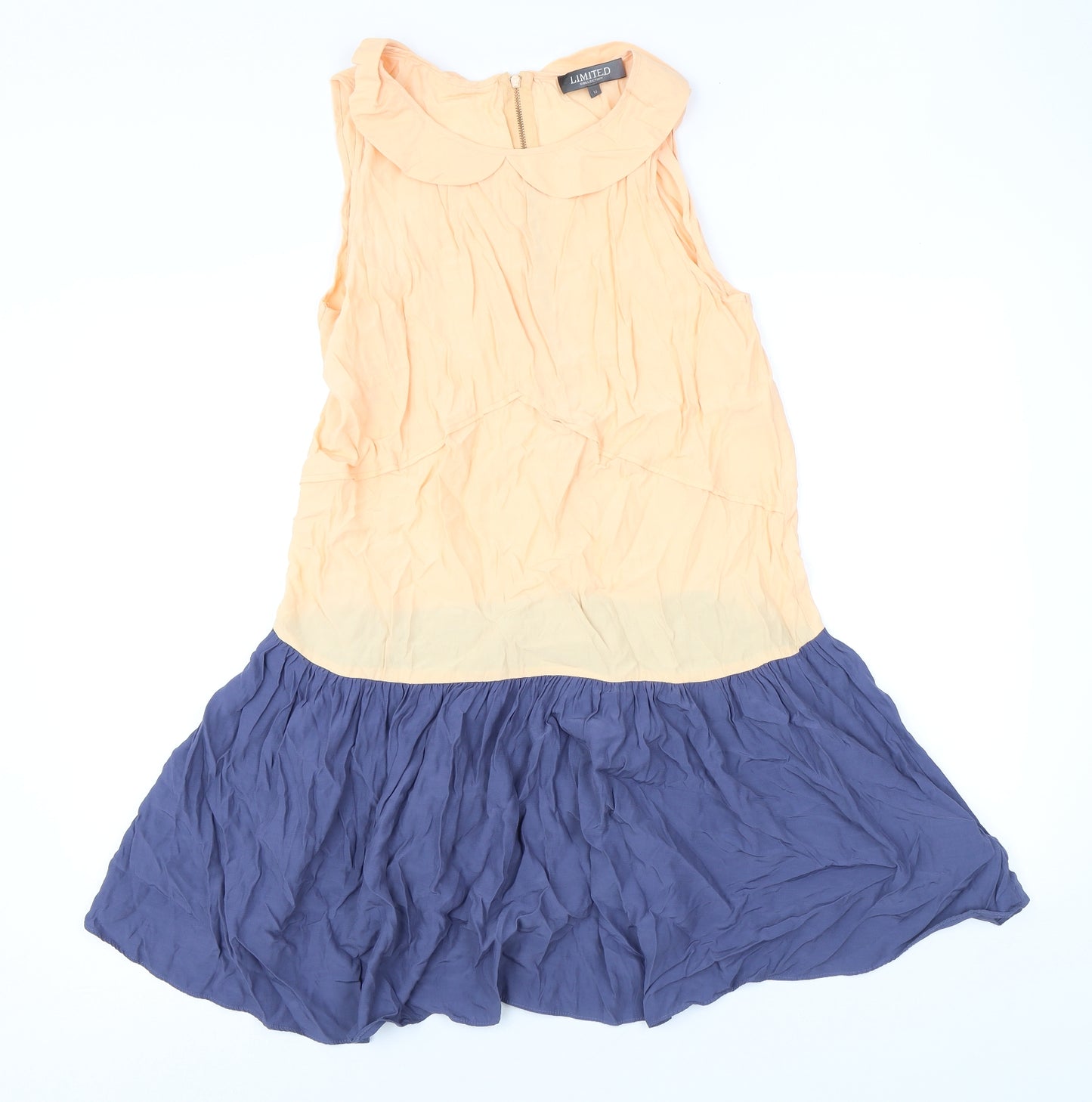 Limited Collection Womens Orange Viscose Mini Size 14 Collared Zip