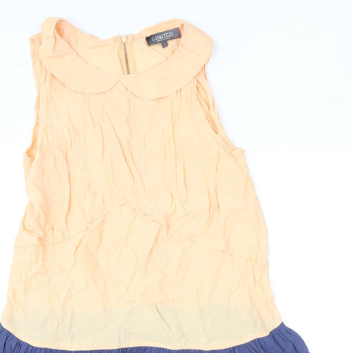 Limited Collection Womens Orange Viscose Mini Size 14 Collared Zip