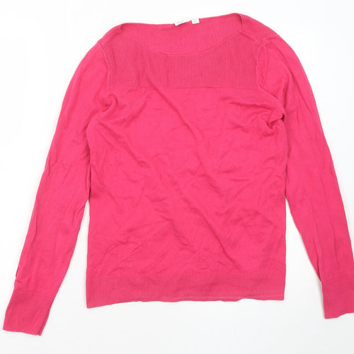 Gap Womens Pink Round Neck Acrylic Pullover Jumper Size S