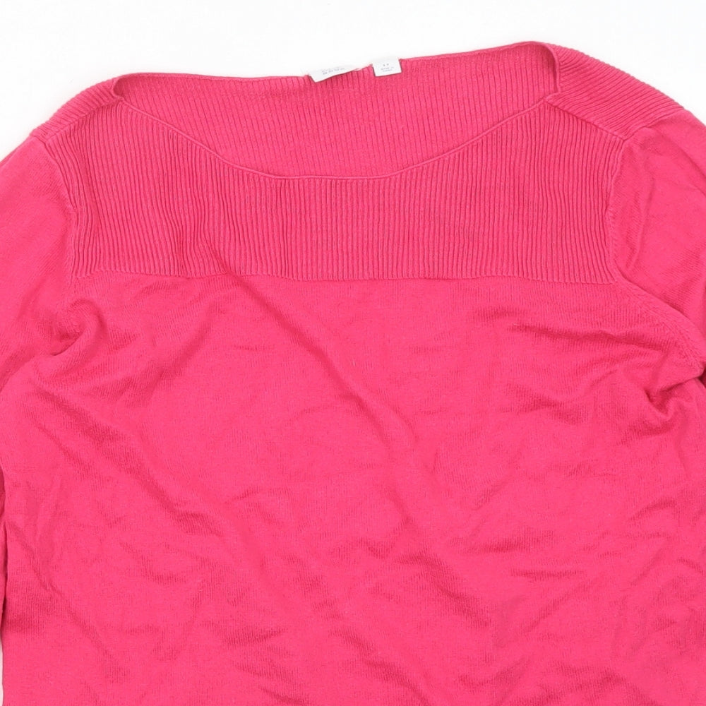Gap Womens Pink Round Neck Acrylic Pullover Jumper Size S