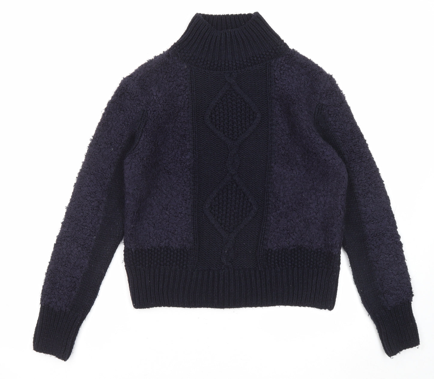 Marks and Spencer Womens Blue High Neck Acrylic Pullover Jumper Size 12