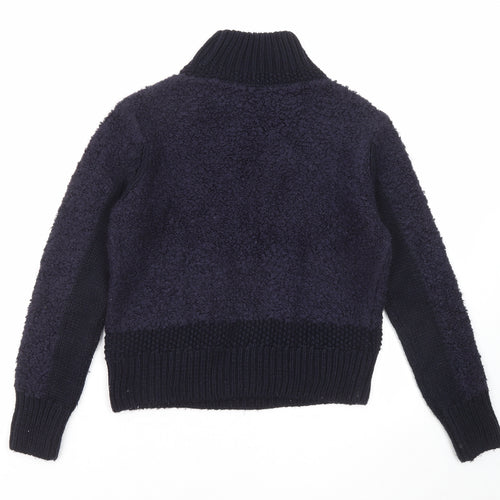 Marks and Spencer Womens Blue High Neck Acrylic Pullover Jumper Size 12