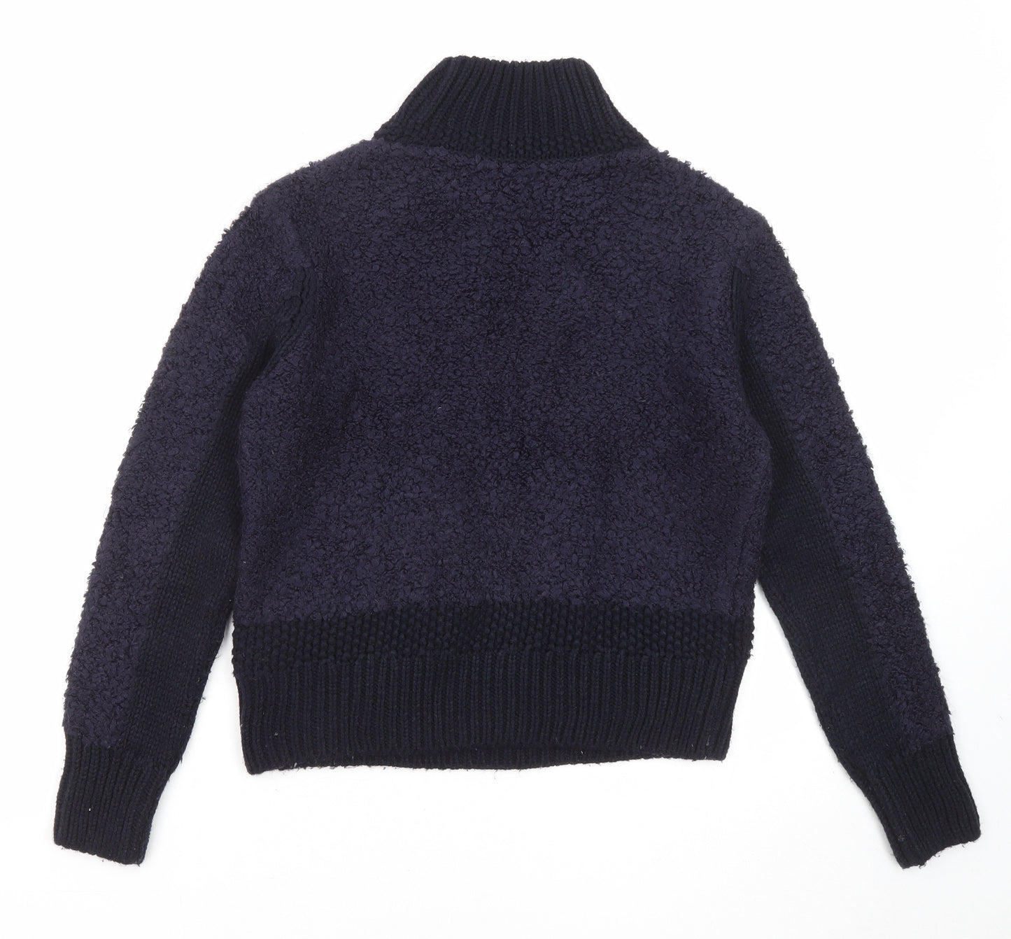 Marks and Spencer Womens Blue High Neck Acrylic Pullover Jumper Size 12