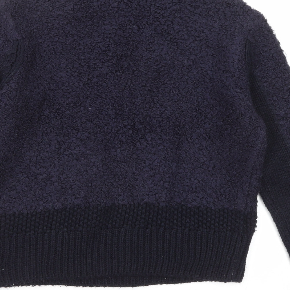 Marks and Spencer Womens Blue High Neck Acrylic Pullover Jumper Size 12