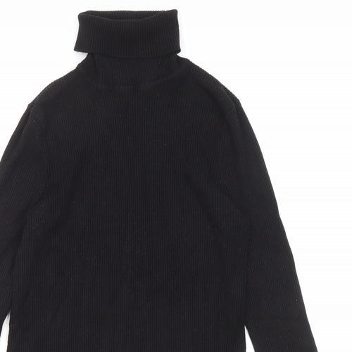 Marks and Spencer Womens Black Roll Neck Viscose Pullover Jumper Size 12