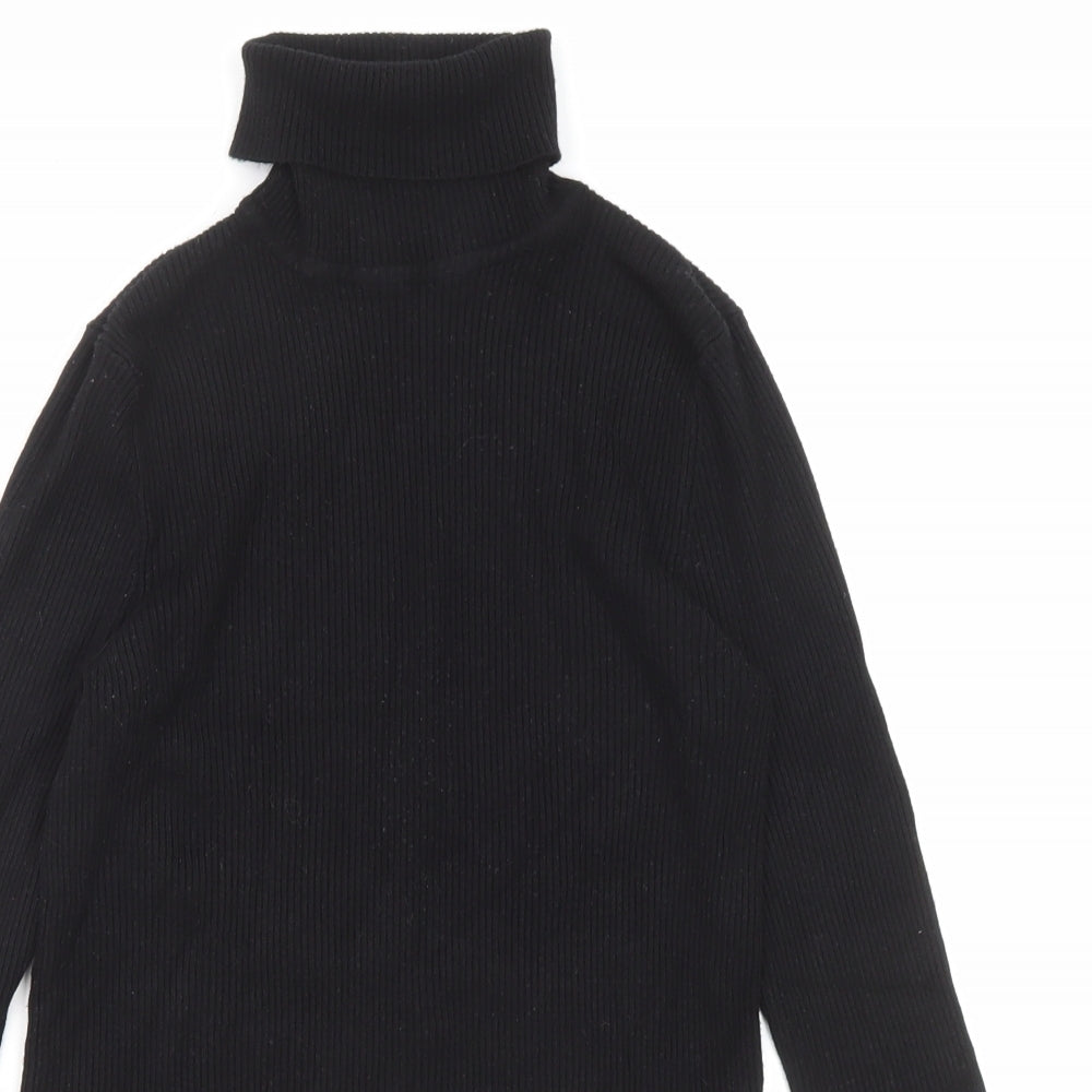 Marks and Spencer Womens Black Roll Neck Viscose Pullover Jumper Size 12