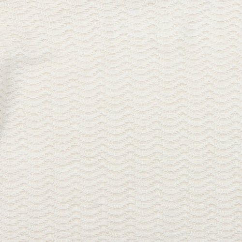 Marks and Spencer Womens Ivory Collared Geometric Acrylic Pullover Jumper Size M