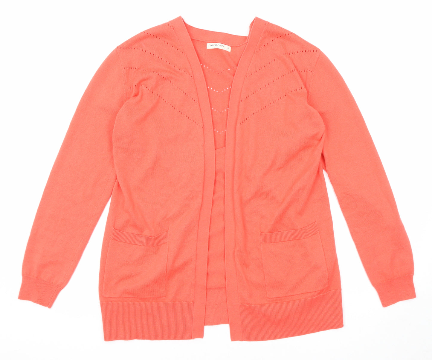 Woolovers Womens Pink V-Neck Cotton Cardigan Jumper Size S