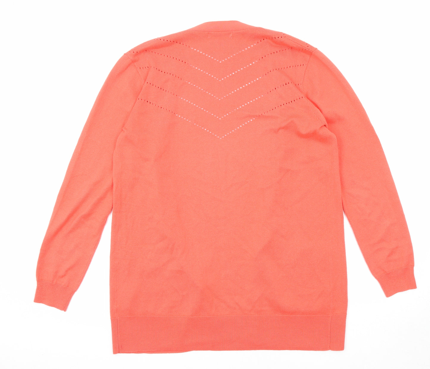 Woolovers Womens Pink V-Neck Cotton Cardigan Jumper Size S