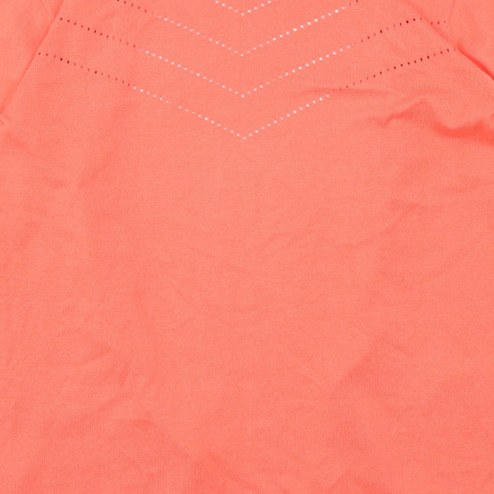 Woolovers Womens Pink V-Neck Cotton Cardigan Jumper Size S