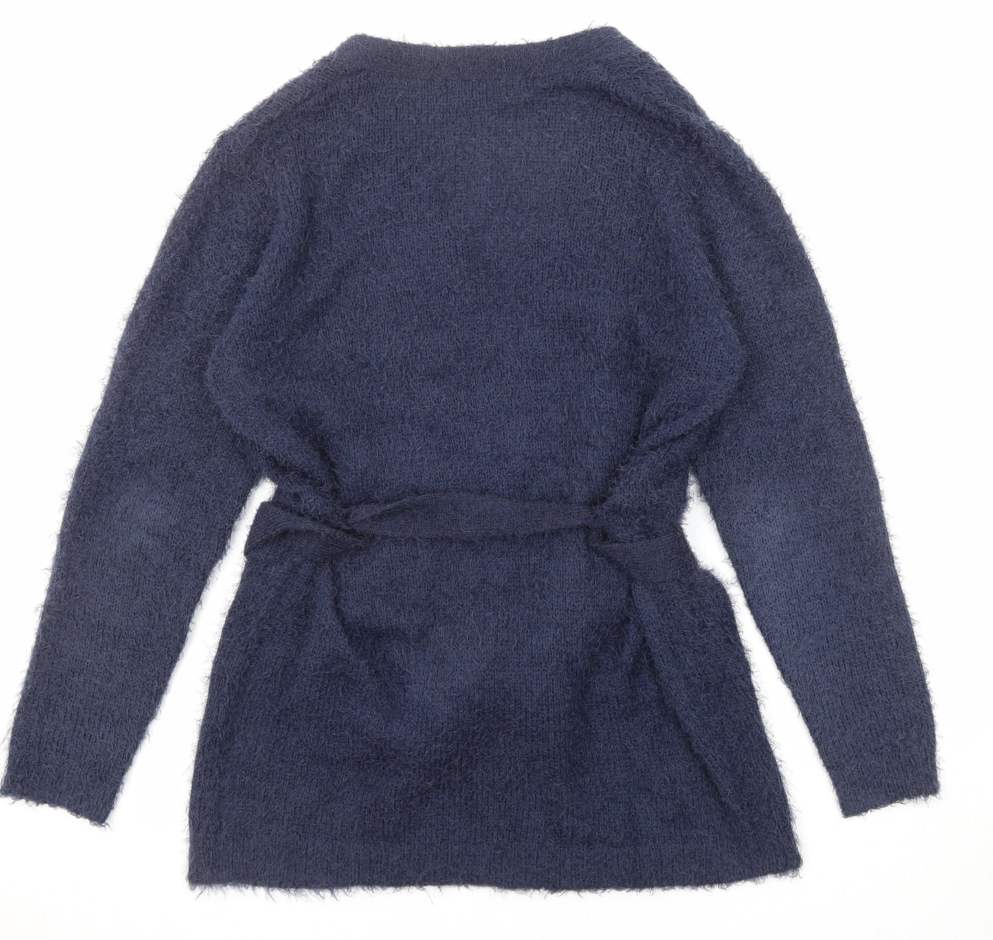Studio Womens Blue V-Neck Polyester Cardigan Jumper Size 12