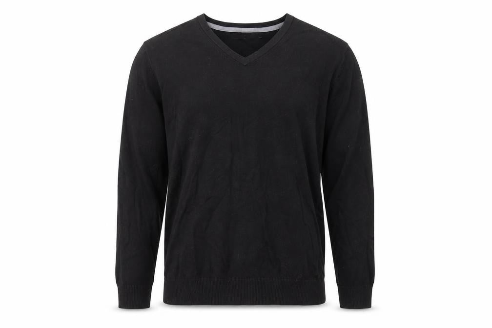 Burton Mens Black V-Neck Cotton Pullover Jumper Size M Long Sleeve