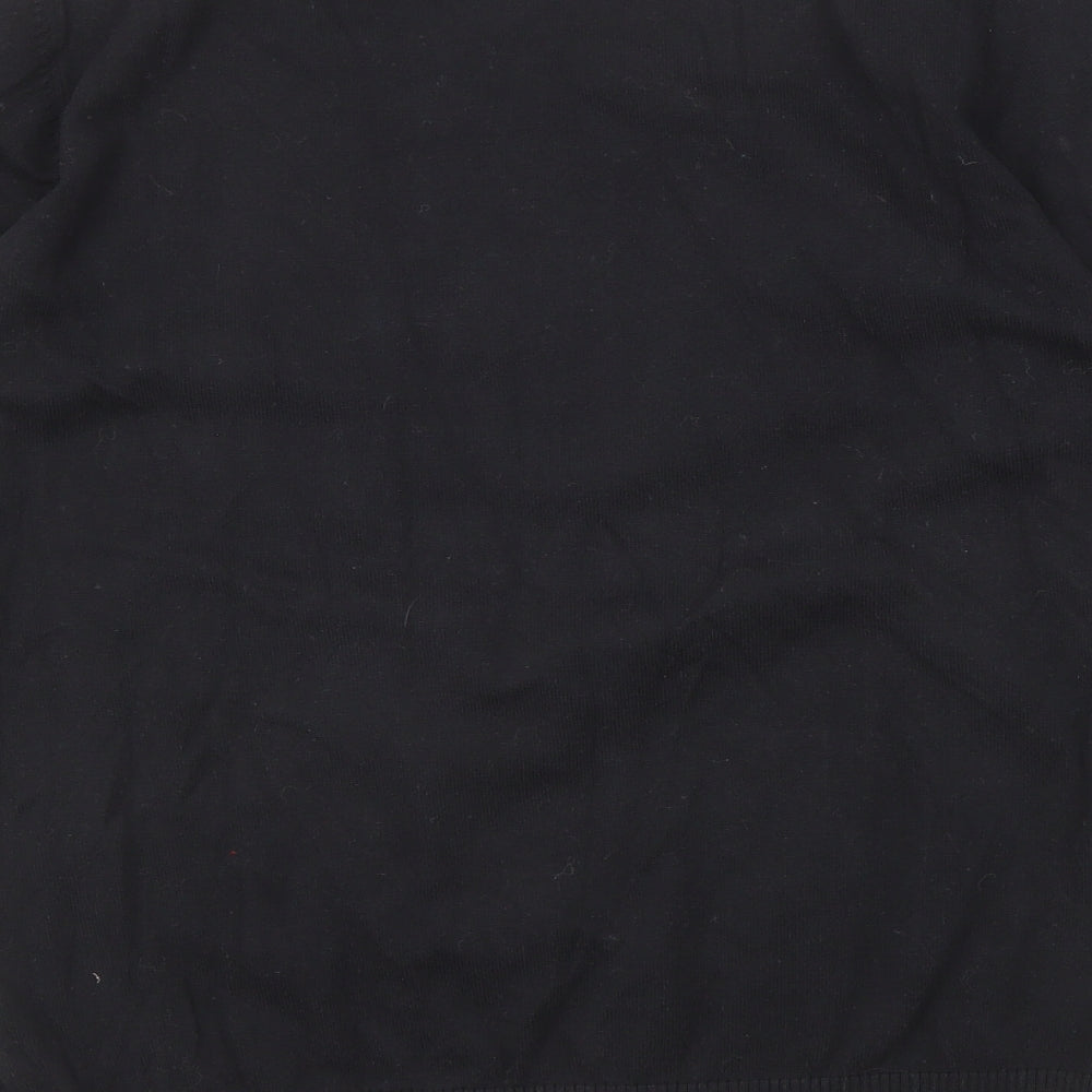 Burton Mens Black V-Neck Cotton Pullover Jumper Size M Long Sleeve