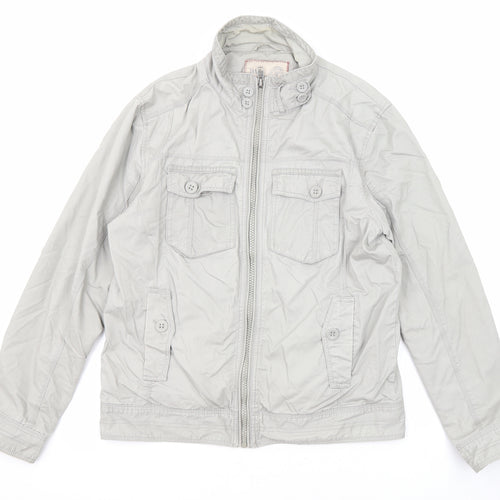 BHS Mens Grey Jacket Coat Size M Zip